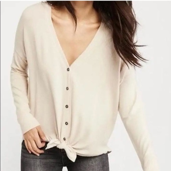 Abercrombie & Fitch Cream Cardigan Sweater - Picture 1 of 5